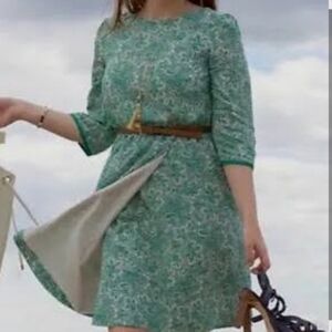 Boden Dolly Day‎ Green Paisley Faux Wrap Size (14 R)